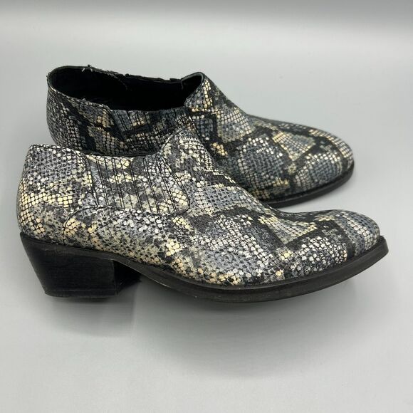 Skechers Memory Foam Leather Cowboy Western Ankle Booties Women Size 6.5 - Picture 1 of 12